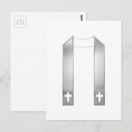 3D-zilveren priesterstola Briefkaart (Voorkant / Achterkant)