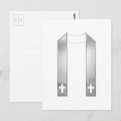 3D-Zilveren Stole voor Priesters Briefkaart (Voorkant / Achterkant)
