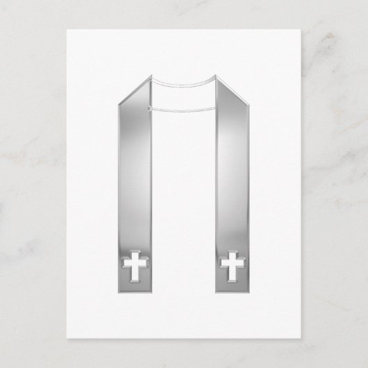 3D-Zilveren Stole voor Priesters Briefkaart (Voorkant)