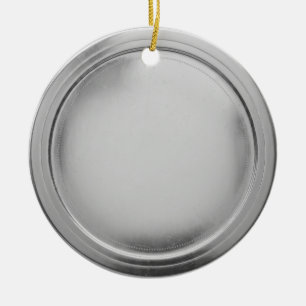 3D Zilverfolie Stempel Elegante Excellentie Award Keramisch Ornament