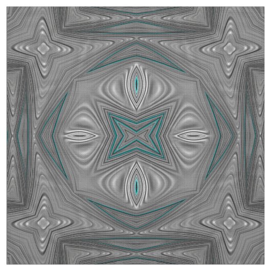 3D! Zilvergrijs Wit Turkoois ~ Stof (Swatch)