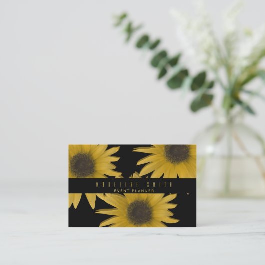 3D Zonnebloemen Binnenlandse Ontwerper Garden Visitekaartje (Staand voorkant)