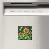 3D Zonnebloemen Magneet (Insitu (Vaatwasser))