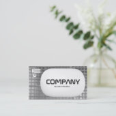 3d zuigtablet - glazen wand zwart en wit visitekaartje (Staand voorkant)