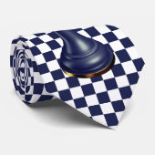 3D zwart en Faux-Gold Pawn: Chess Lover Stropdas (Opgerold)