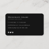 3D zwart-witte Waterverf Monogram Logo Visitekaartje (Achterkant)