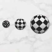3D zwarte en witte ballen Confetti (Achterkanten)