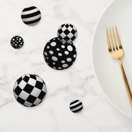 3D zwarte en witte ballen Confetti