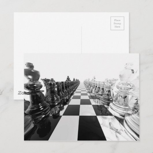 3D Zwarte en Witte Kaas Board Briefkaart (Voorkant / Achterkant)