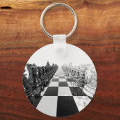 3D Zwarte en Witte Kaas Board Sleutelhanger (Voorkant)