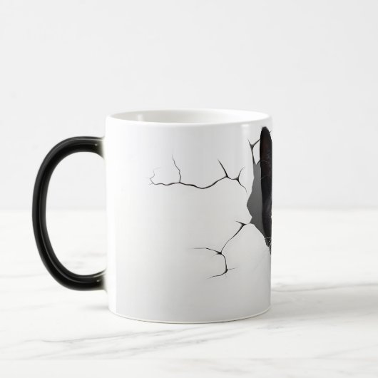 3D Zwarte kat Magische Mok (Links)