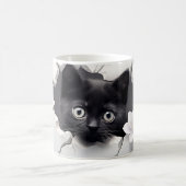 3D Zwarte kat Magische Mok (Center)