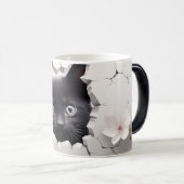 3D Zwarte kat Magische Mok (Voorkant rechts)