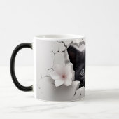 3D Zwarte kat Magische Mok (Links)