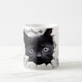 3D Zwarte kat Magische Mok (Center)