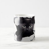 3D Zwarte kat Magische Mok (Center)