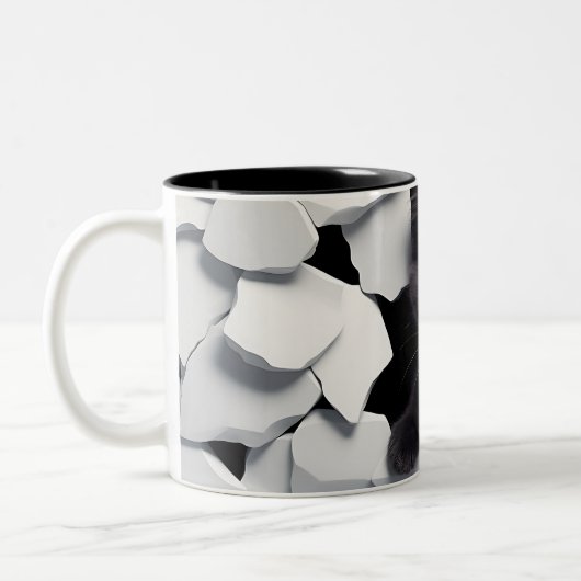 3D zwarte kat Mok (Links)