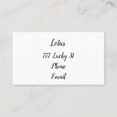 3D zwarte matte ventilator  Visitekaartje (Achterkant)