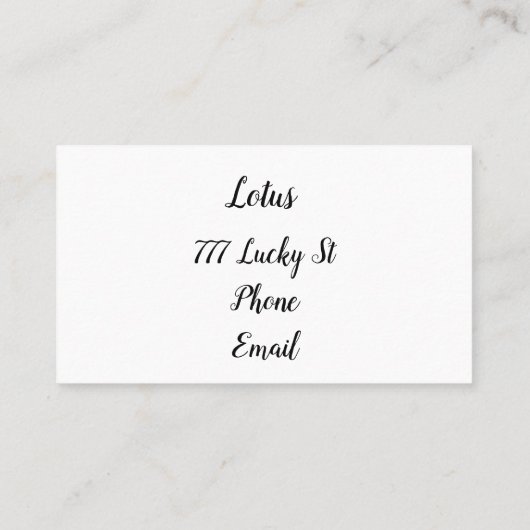 3D zwarte matte ventilator  Visitekaartje (Achterkant)