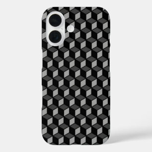 3D zwarte optische illusie iPhone 16 Hoesje