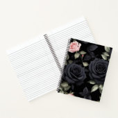 3D zwarte Rozen Notitieboek (Binnen)