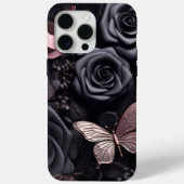 3D zwarte Rozen & vlinder Case-Mate iPhone Case (Achterkant)