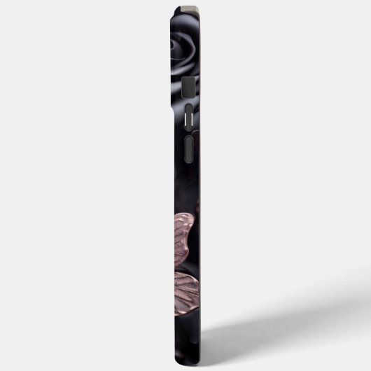 3D zwarte Rozen & vlinder Case-Mate iPhone Case (Achterkant / Links)