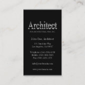 3D zwarte/zilvergrenzen architect Visitekaartje (Achterkant)