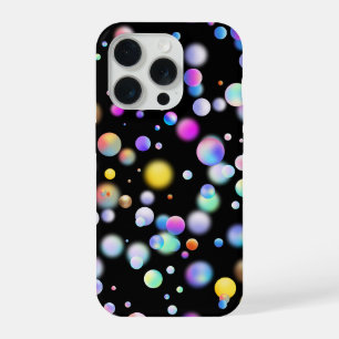 3D zwevende ballen patroon. Zwarte achtergrond iPhone 15 Pro Case