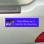 3damericanflaglooping, maak me niet de schuld, ik  bumpersticker (Op auto)