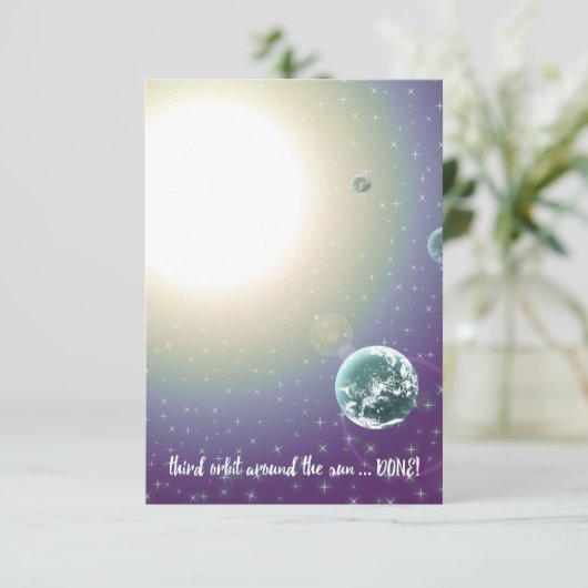 3de Birthday Orbit rond de zon Kaart (Staand voorkant)