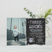 3de Birthday Rockstar fotouitnodiging Kaart (Staand voorkant)