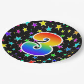 3de evenement: Vet, Fun, kleurrijke regenboog 3 Papieren Bordje (Gekanteld)