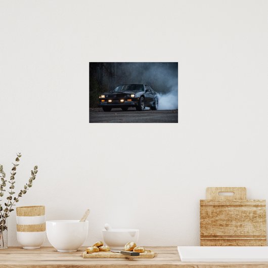 3de gen Camaro IROC-Z burnout Poster (Keuken)