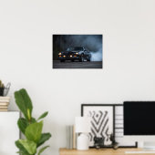 3de gen Camaro IROC-Z burnout Poster (Thuiskantoor)