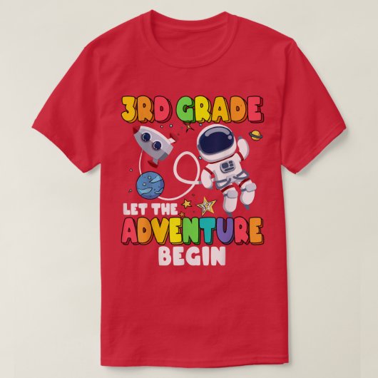 3de graad laat het avontuur terug naar school A be T-shirt (Design voorkant)