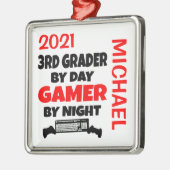 3de graaf houdt van het spelen van VideoSpelen CUS Metalen Ornament (Links)