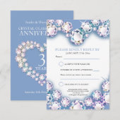 3de huwelijksjubileumfeest hart RSVP (Voorkant / Achterkant)