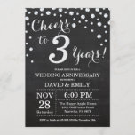 3de Jubileum Chalkboard Black Silver Kaart<br><div class="desc">3de Wedding Jubileum Chalkboard Black en Silver Invitation Jubileum van de derde bruiloft. Chalkboard Black en Silver Glitter Diamond Background Zilveren Confetti. Volwassen verjaardag. Vrouw of Man Man Birthday Party. Voor verdere aanpassing, te klikken gelieve de knoop "van de Aanpassing het"en ons ontwerphulpmiddel te gebruiken om deze sjabloon te wijzigen....</div>