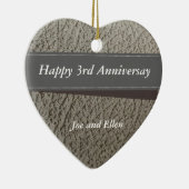 3de Jubileum, Faux Leather Jubileum Heart Keramisch Ornament (Rechts)