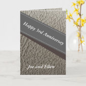 3de Jubileum, Faux-leder-Jubileum Kaart (Gele Bloem)