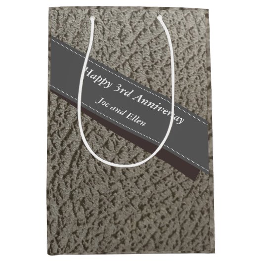 3de Jubileum, Faux-leder Medium Cadeauzakje