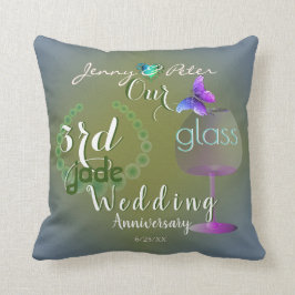 3de Jubileum Jade en Glass Kussen