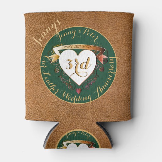 3de Jubileum leder Afbeelding Blikjeskoeler (Voorkant)