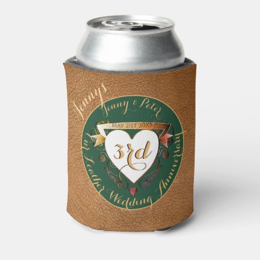 3de Jubileum leder Afbeelding Blikjeskoeler (Blikje Achterkant)