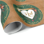 3de Jubileum  Leder Afbeelding Cadeaupapier (Rol Hoek)