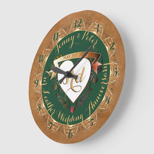 3de Jubileum  Leder Afbeelding Grote Klok (Hoek)