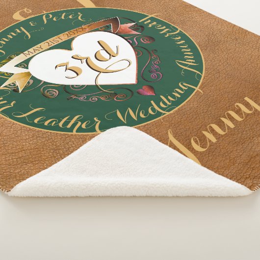 3de Jubileum Leder Afbeelding Sherpa Deken (3/4)