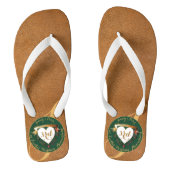 3de Jubileum  Leder Afbeelding Teenslippers (Voetbed)