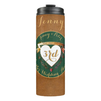 3de Jubileum Leder Afbeelding Thermosbeker
